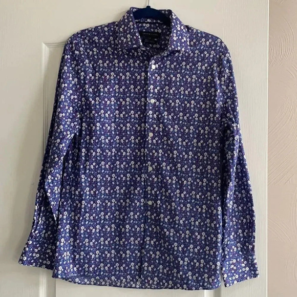 Tommy Hilfiger slim fit stretch cotton button down. Floral print. Men’s 32/33 - Picture 2 of 14